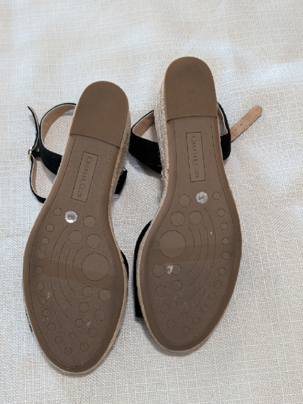 Charter Club Black Open-Toe Ankle Strap Sandals - Picture 6 of 6